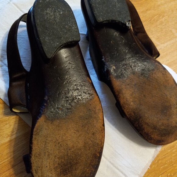 AUTHENTIC VINTAGE Prada Leather & Fabric Sandals Shoes Size 35 1/2 made in Italy - Picture 7 of 7